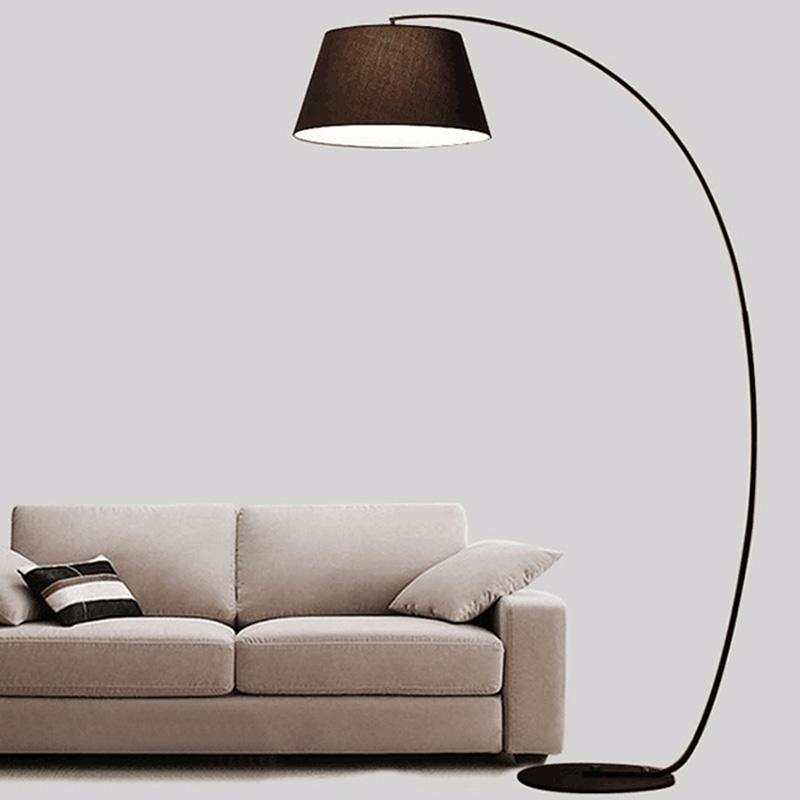 Fabric Shade Modern Restaurant Arc Floor Lamp