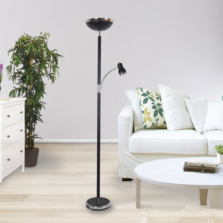 Matt Black Mother And Child LED Floor Lamp