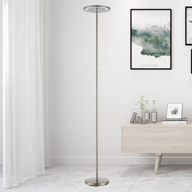 Satin Nickel Single Pole Floor Lamp